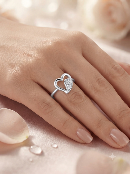 SYLVEXIA 925 Sterling Silver Heart Ring
