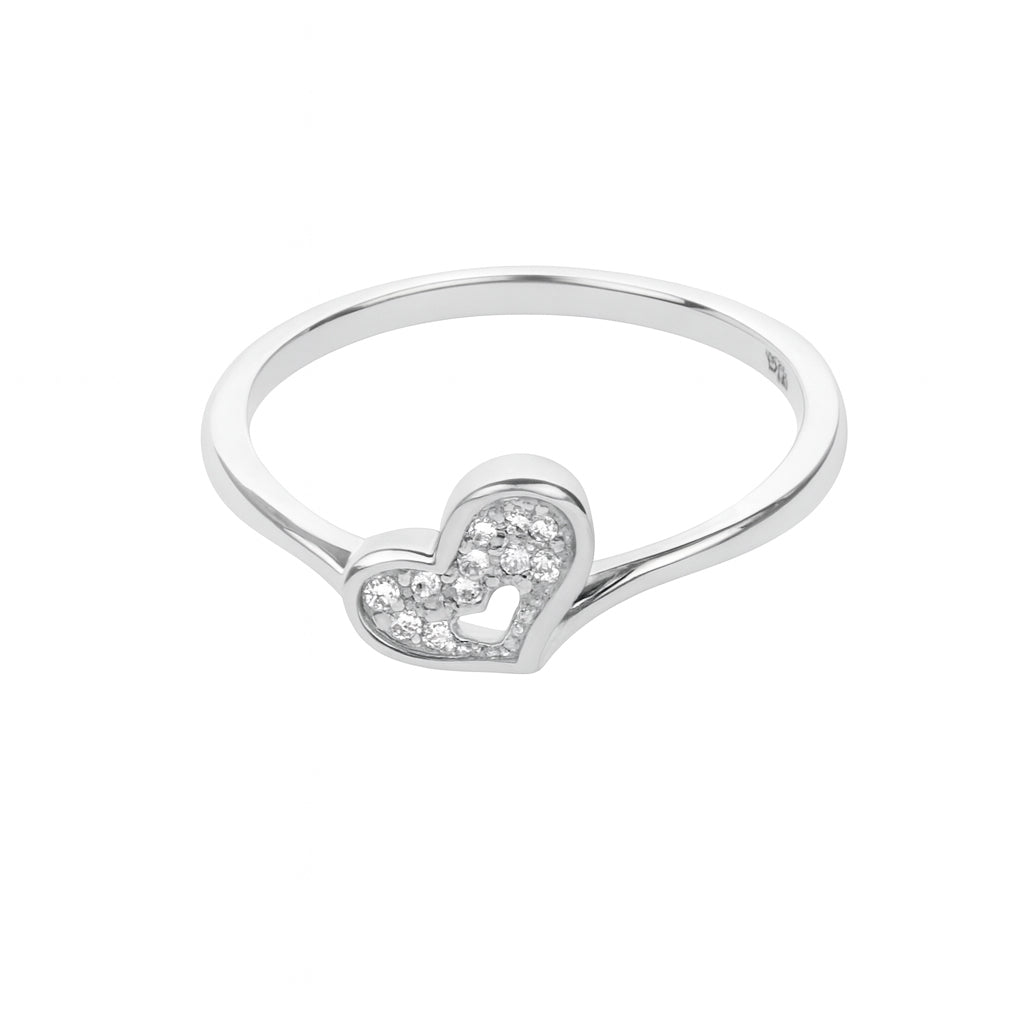 925 Sterling Silver Heart Stone Ring for Women