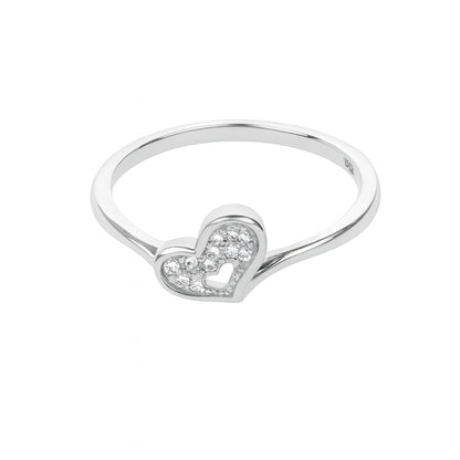 925 Sterling Silver Heart Stone Ring for Women