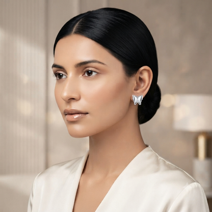 SYLVEXIA 925 Sterling Silver Butterfly Stud Earrings for Women | Minimalist Silver Earrings