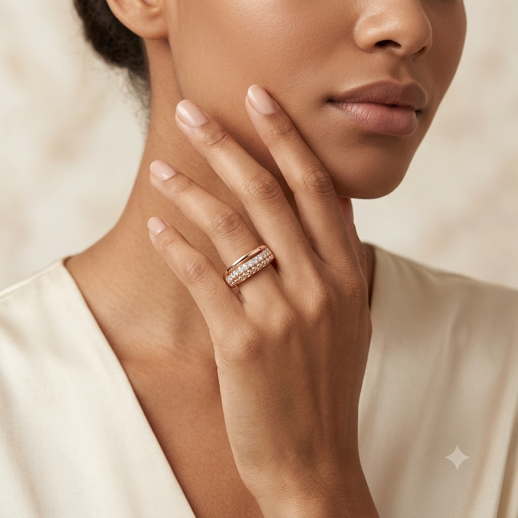 925 Strelling silver Rose Gold Ring For Women