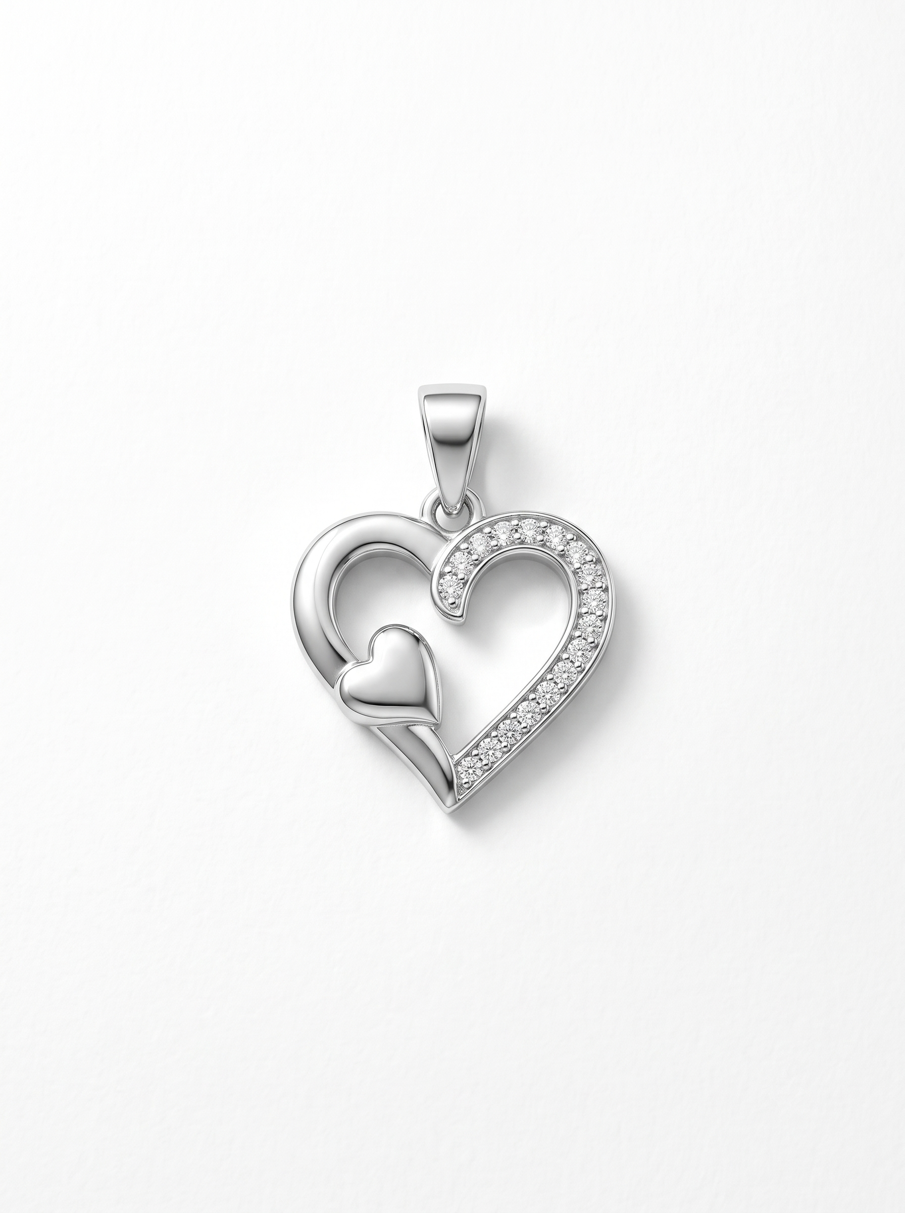 SYLVEXIA 925 Sterling Silver Sparkling Heart CZ Pendant for Women