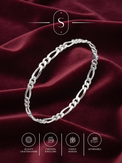 Sylvexia Men’s Silver Dual Link Chain Bracelet