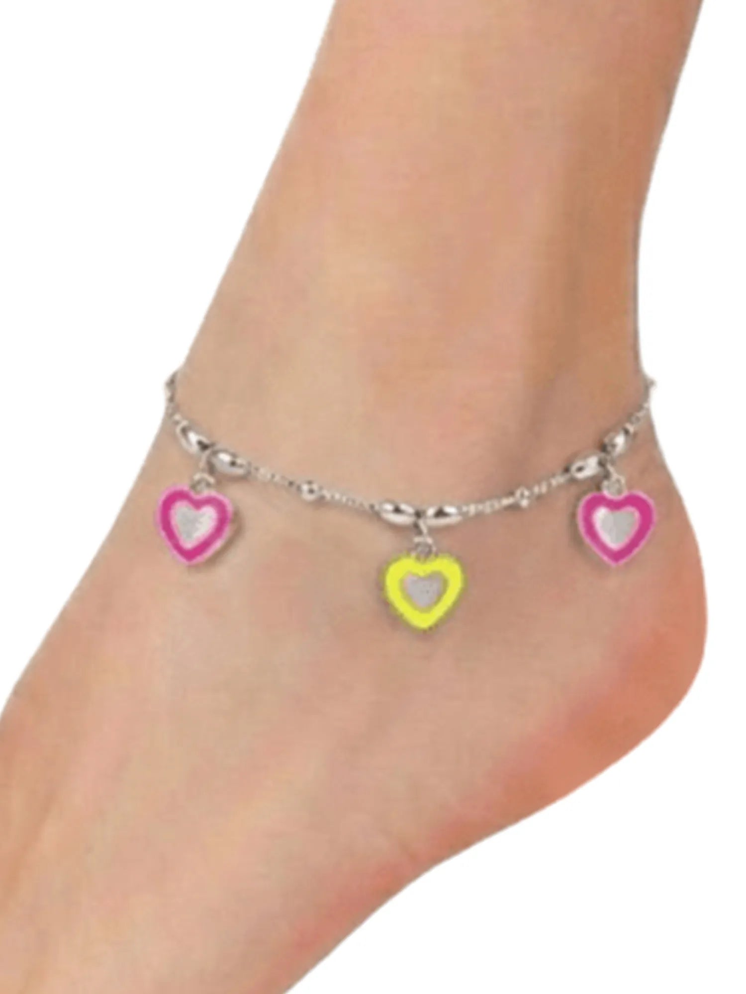 Sylevexia Silver Heart Charm Anklet Cute Women Jewelry