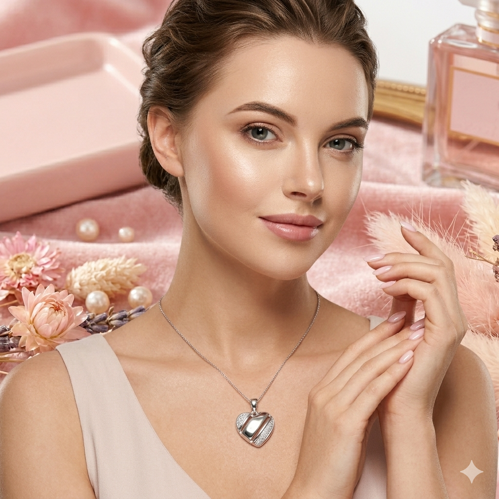 Sylvexia 925 Sterling Silver Heart Pendant for Women