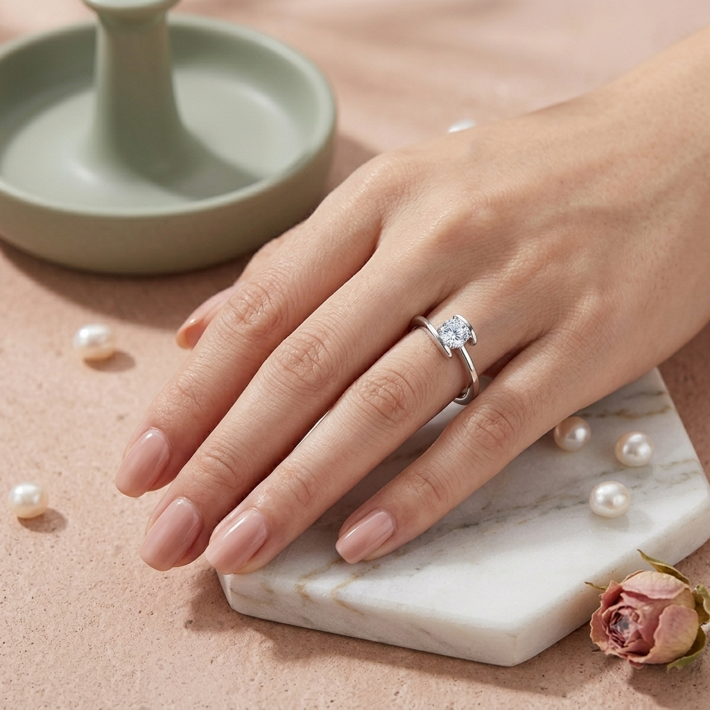 925 Sterling Silver Solitaire CZ Ring for Women