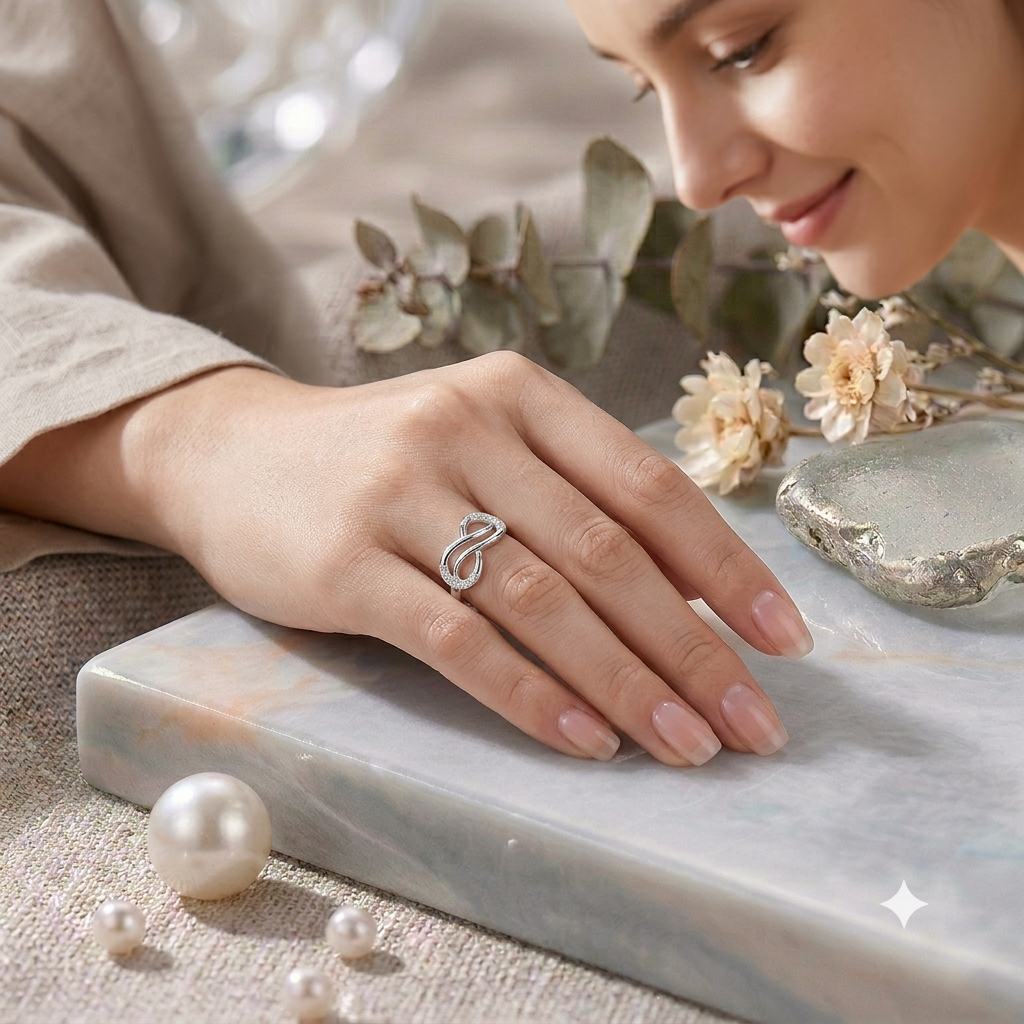 925 Sterling Silver Infinity Ring for Women