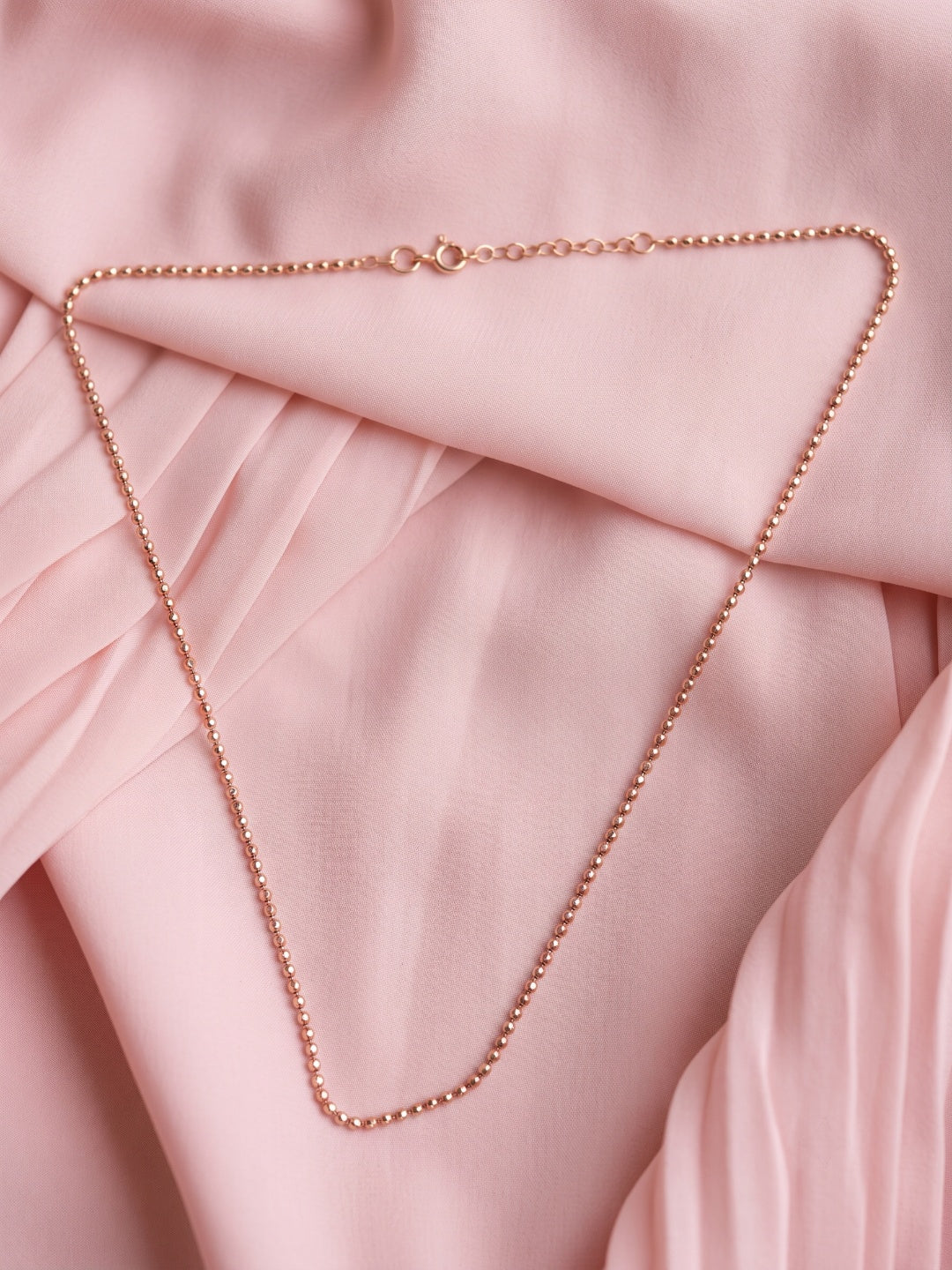 SYLVEXIA 925 Sterling Silver Rope CSYLVEXIA 925 Sterling Silver Rose Gold Ball Chain Necklace with Lobster Clasphain Necklace with Lobster Clasp for Women (Copy)