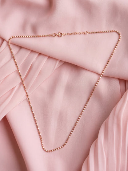 SYLVEXIA 925 Sterling Silver Rope CSYLVEXIA 925 Sterling Silver Rose Gold Ball Chain Necklace with Lobster Clasphain Necklace with Lobster Clasp for Women (Copy)