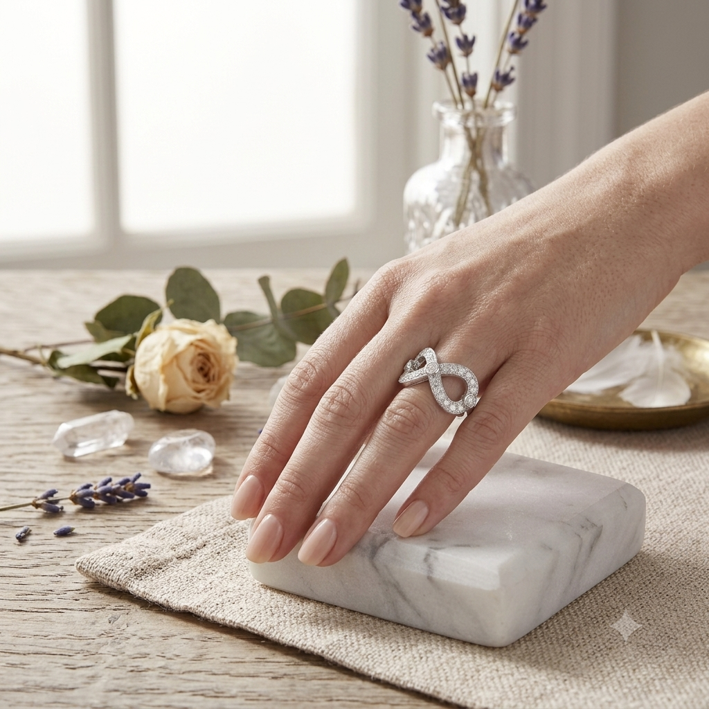 Sylvexia 925 Sterling Silver Infinity CZ Ring for Women