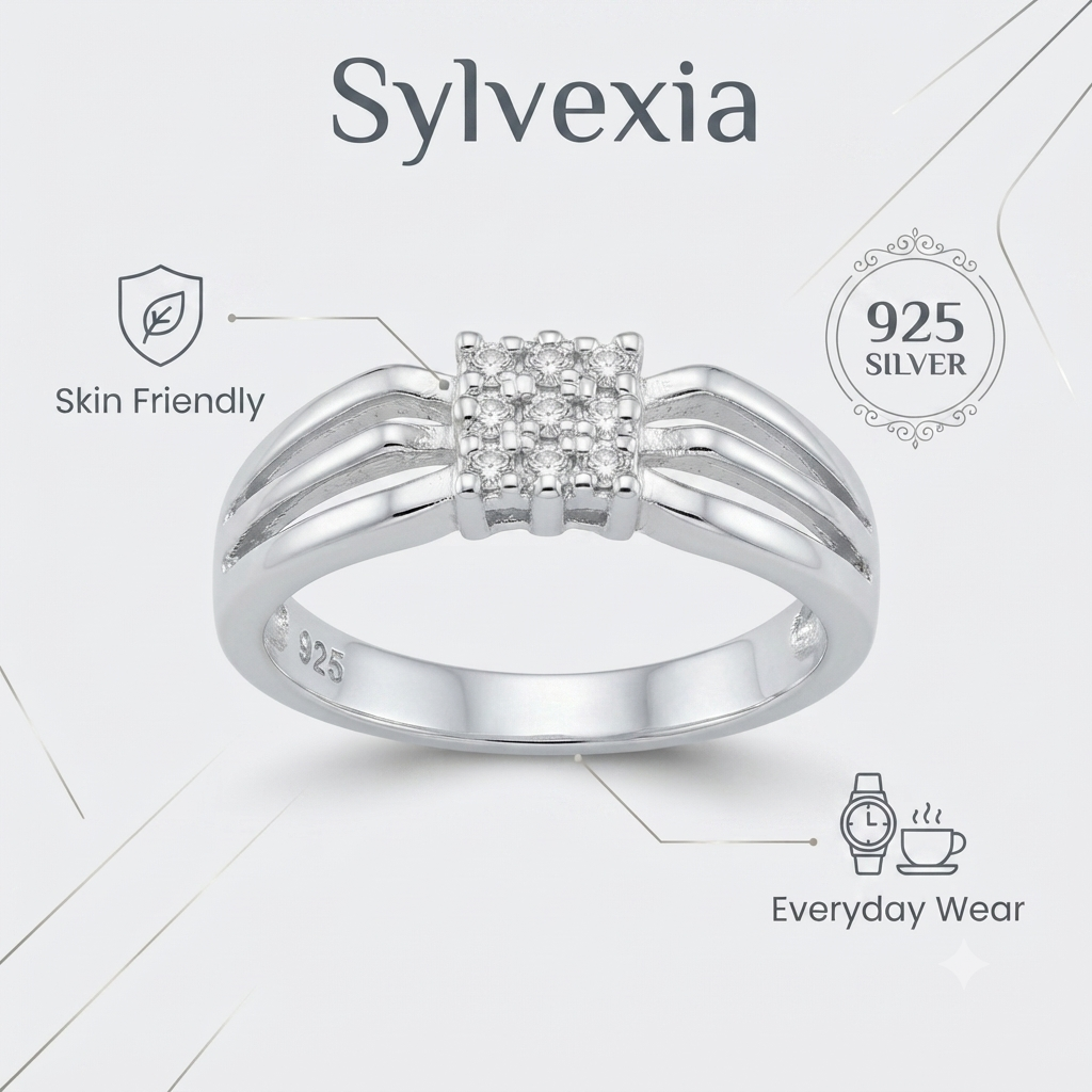 SYLVEXIA 925 Sterling Silver Ring for Women | CZ Stone