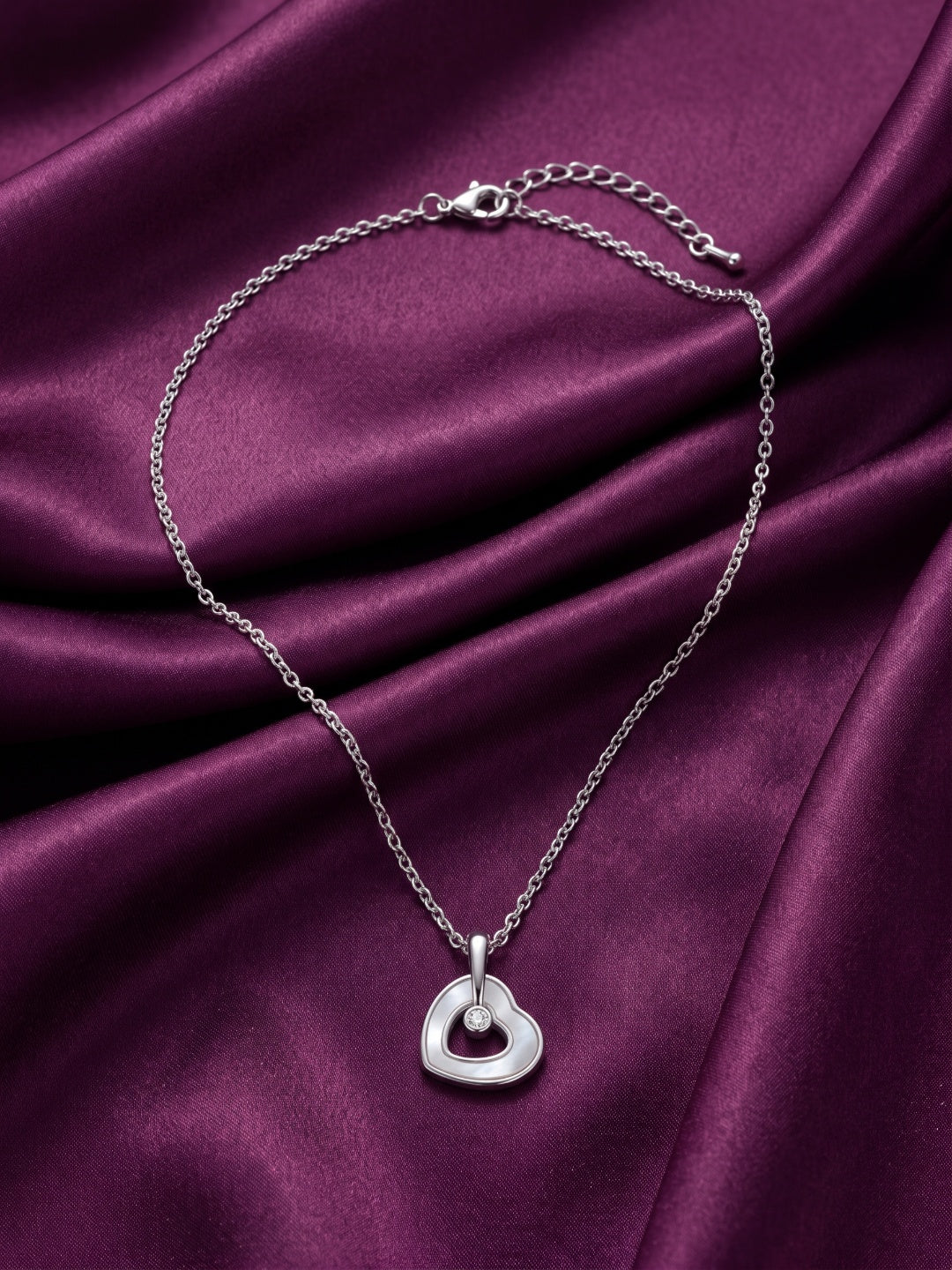SYLVEXIA 925 Sterling Silver Heart Necklace for Women