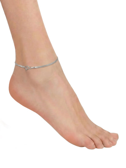Sylvexia 925 Sterling Silver Minimal Chain Anklet for Women