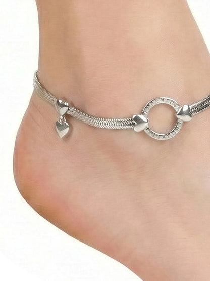 Sylvexia Silver Charm Anklet for Women | Elegant Stylish Payal