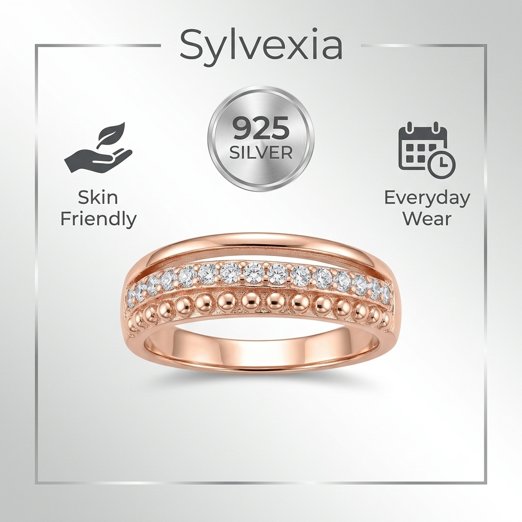 925 Strelling silver Rose Gold Ring For Women