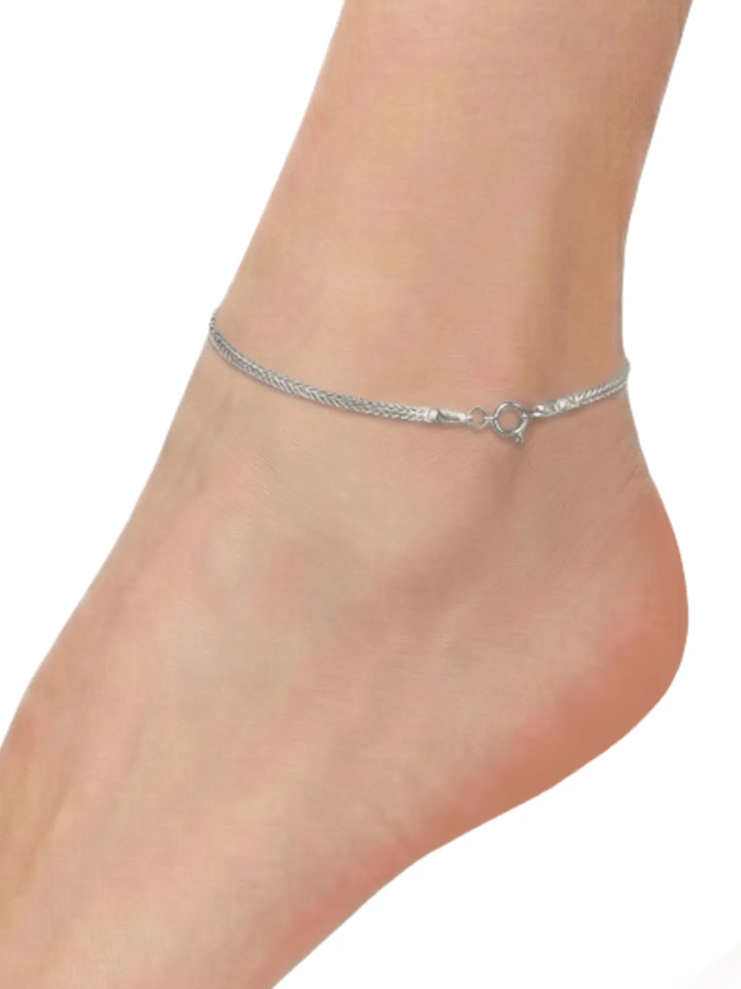 Sylvexia 925 Sterling Silver Minimal Chain Anklet for Women