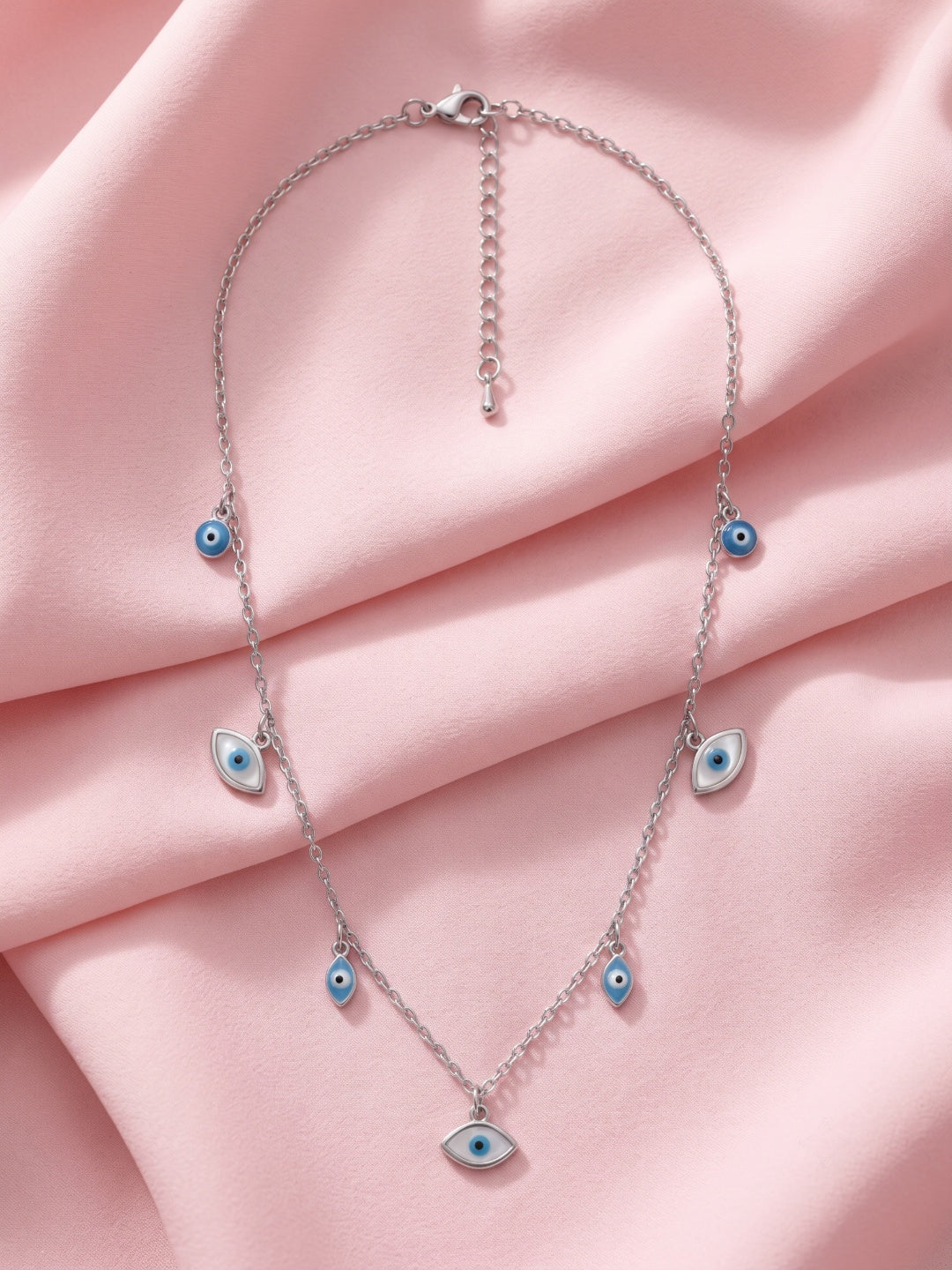 SYLVEXIA 925 Sterling Silver Evil Eye Charm Necklace for Women