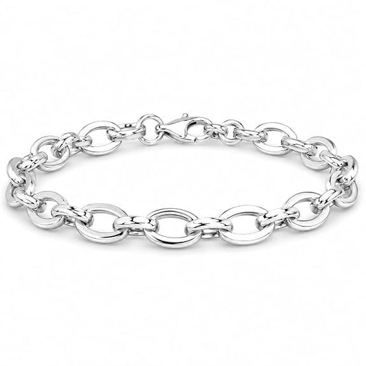 SYLVEXIA 925 Sterling Silver Cuban Link Bracelet for Men | Chain Design Bracelet