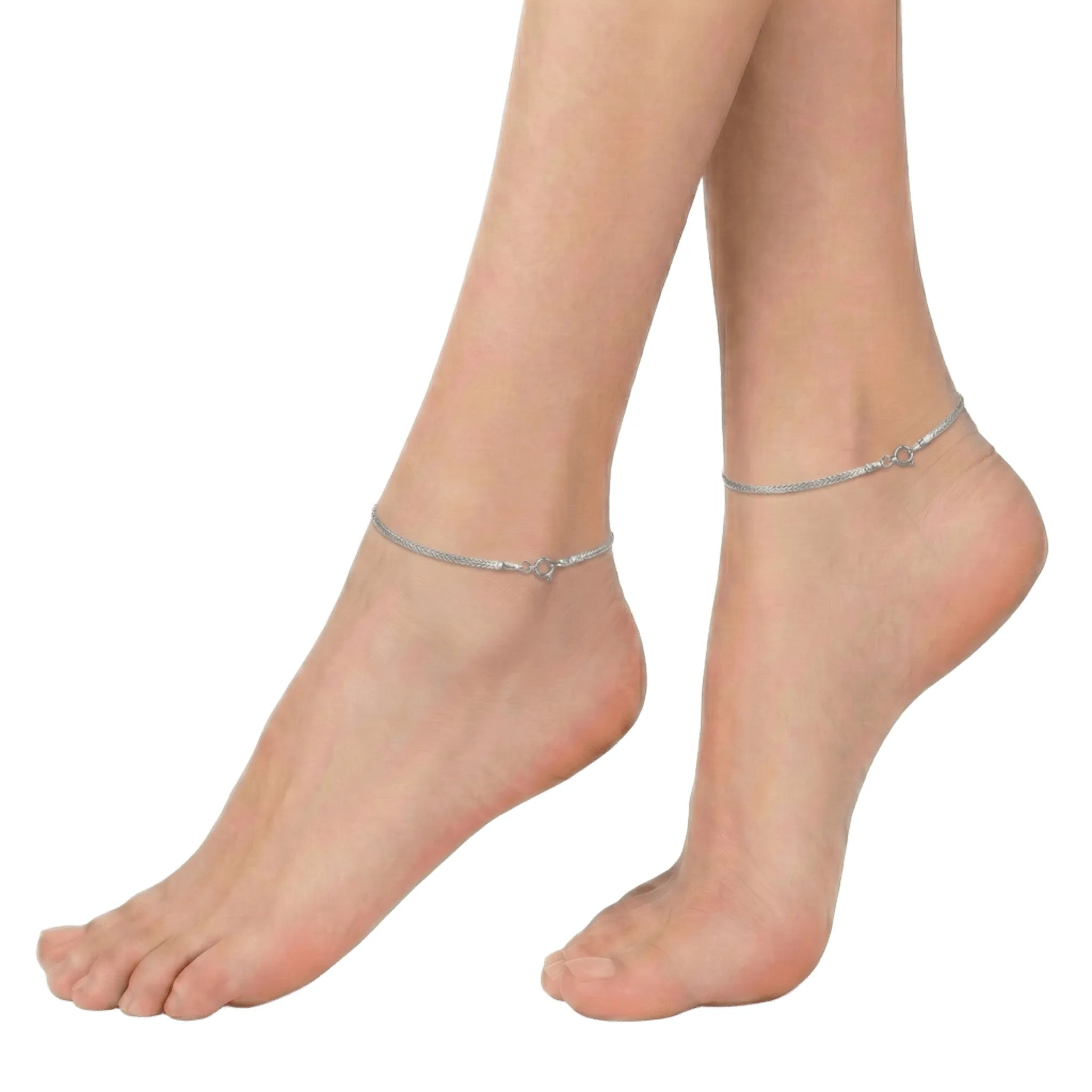 Sylvexia 925 Sterling Silver Minimal Chain Anklet for Women