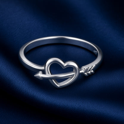 925 sterling silver arrow heart ring minimal love