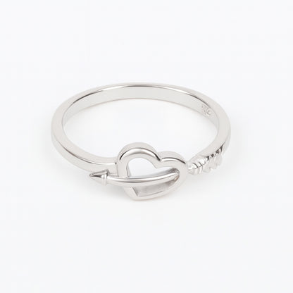 925 sterling silver arrow heart ring minimal love design for women