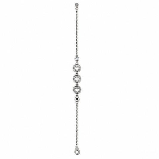 SYLVEXIA 925 Sterling Silver Geometric CZ Bracelet for Women