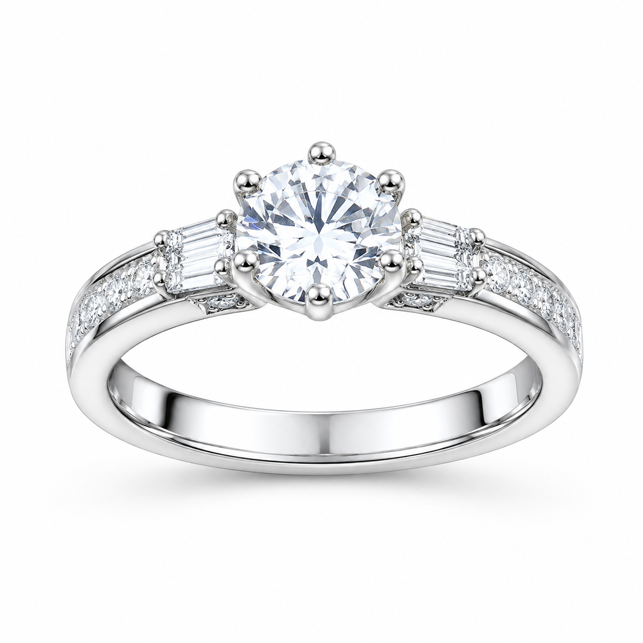 Sylvexia 925 Sterling Silver Solitaire CZ Ring for Women