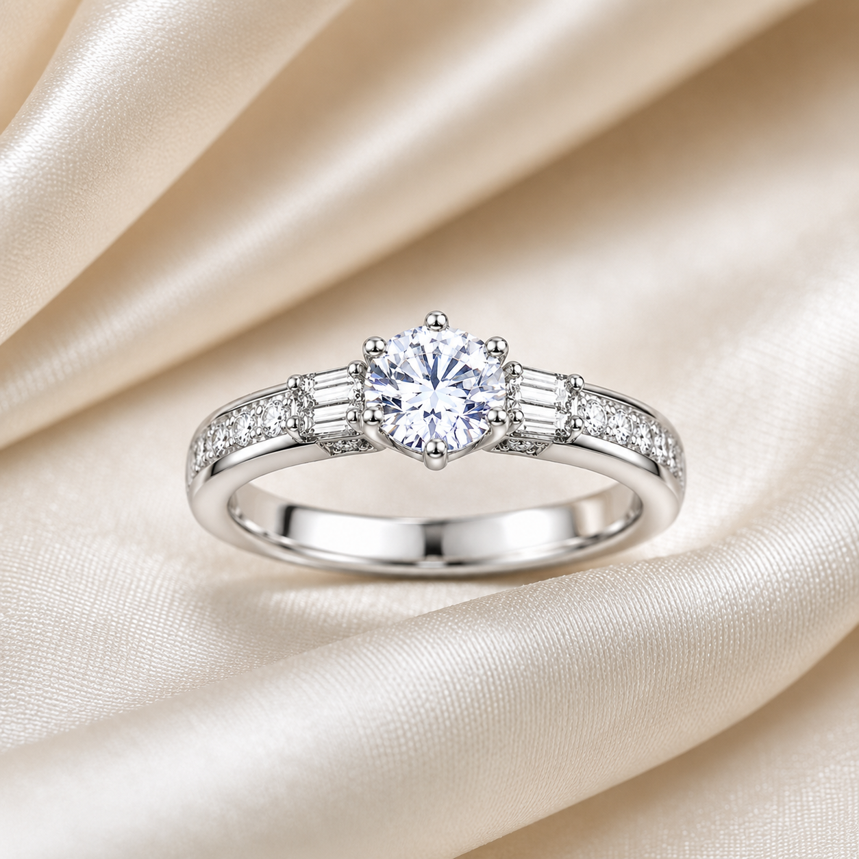Sylvexia 925 Sterling Silver Solitaire CZ Ring for Women