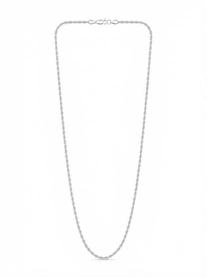 925 Sterling Silver Rope Chain Necklace with Lobster Clasp