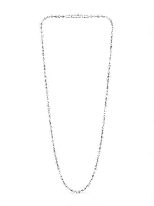 925 Sterling Silver Rope Chain Necklace with Lobster Clasp