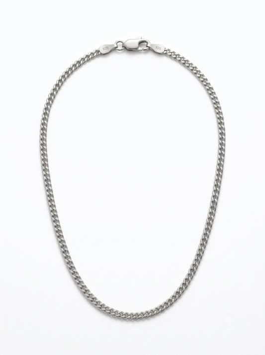 SYLVEXIA 925 Sterling Silver Cuban Link Chain for Women