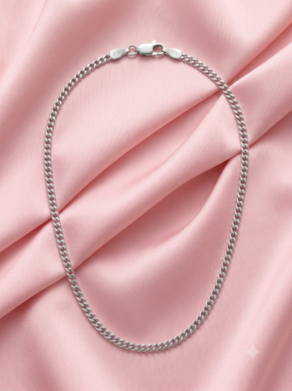 SYLVEXIA 925 Sterling Silver Cuban Link Chain for Women