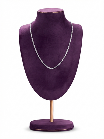 925 Sterling Silver Rope Chain Necklace with Lobster Clasp