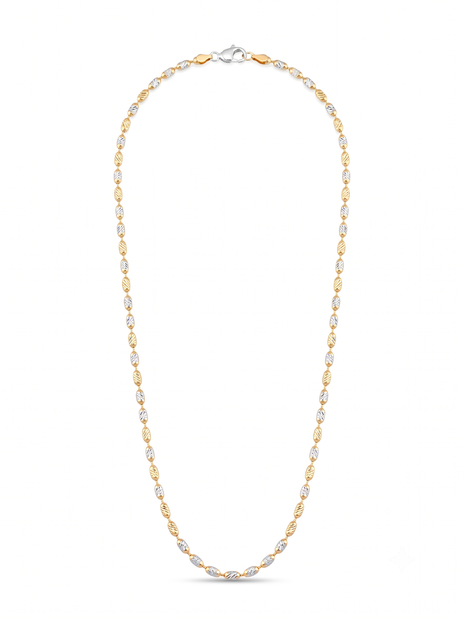 SYLVEXIA 925 Sterling Silver Two Tone Beaded Chain Necklace for Women