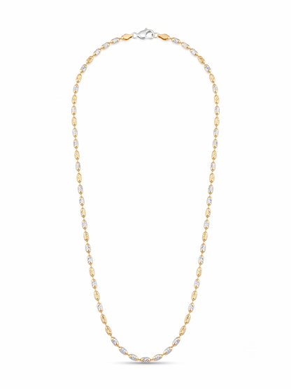 SYLVEXIA 925 Sterling Silver Two Tone Beaded Chain Necklace for Women