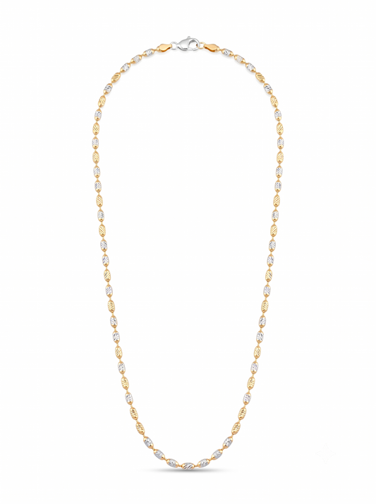 SYLVEXIA 925 Sterling Silver Two Tone Beaded Chain Necklace for Women