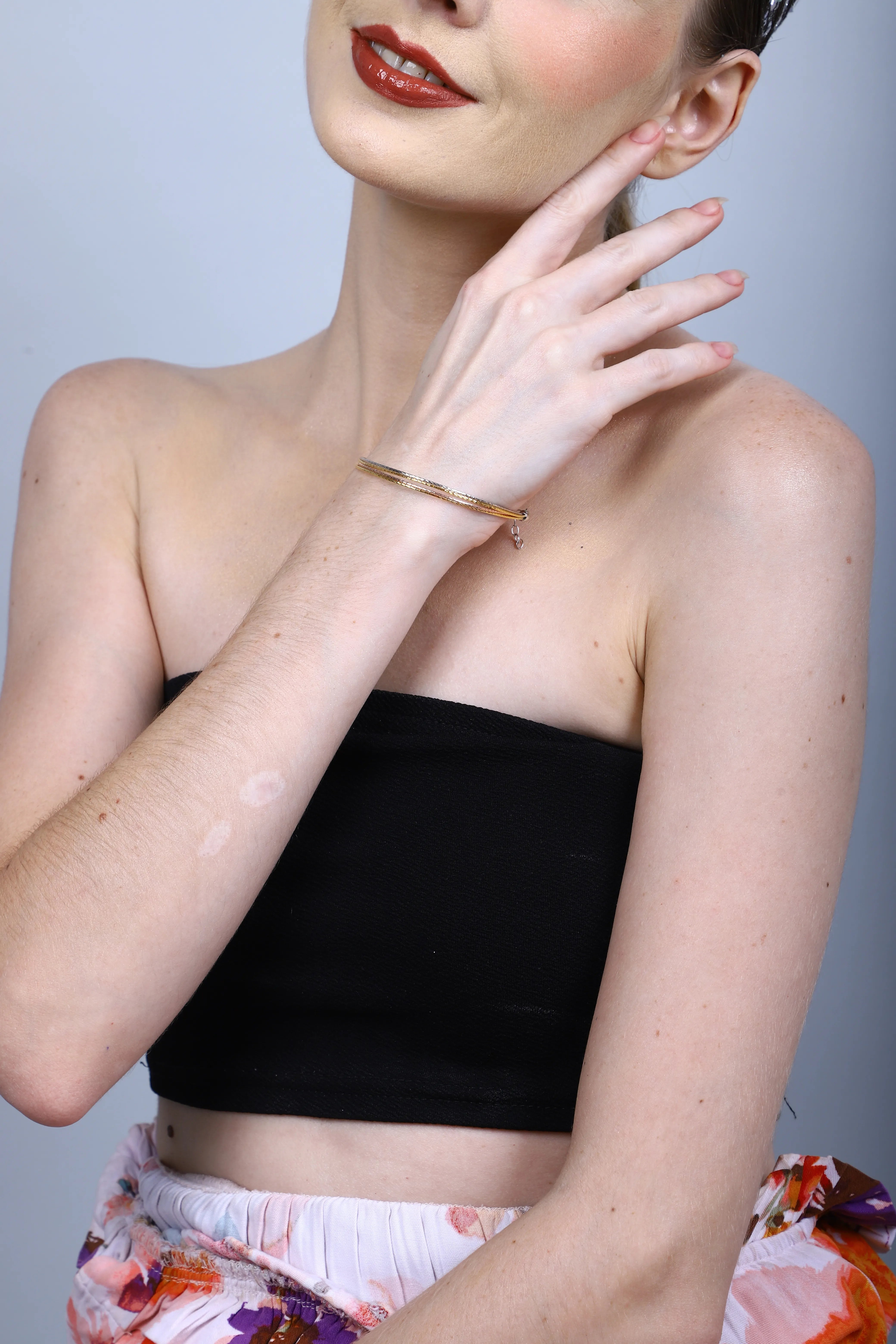 Women’s Tri-Tone Bracelet | Gold, Silver & Rose Gold Layered Jewelry