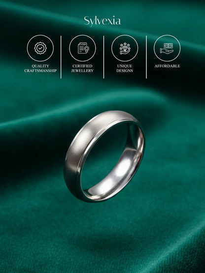 Sylvexia 925 Sterling Silver Plain Band Ring for Men | Minimal Classic Mudari Ring