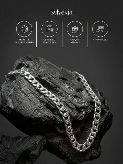 Sylvexia 925 Sterling Silver Cuban Link Chain