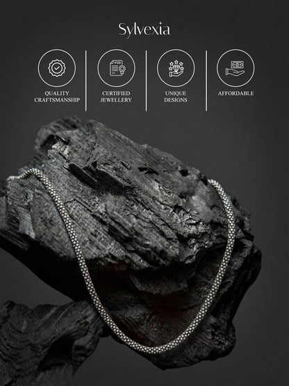 Sylvexia 925 Sterling Silver Box Chain for Men
