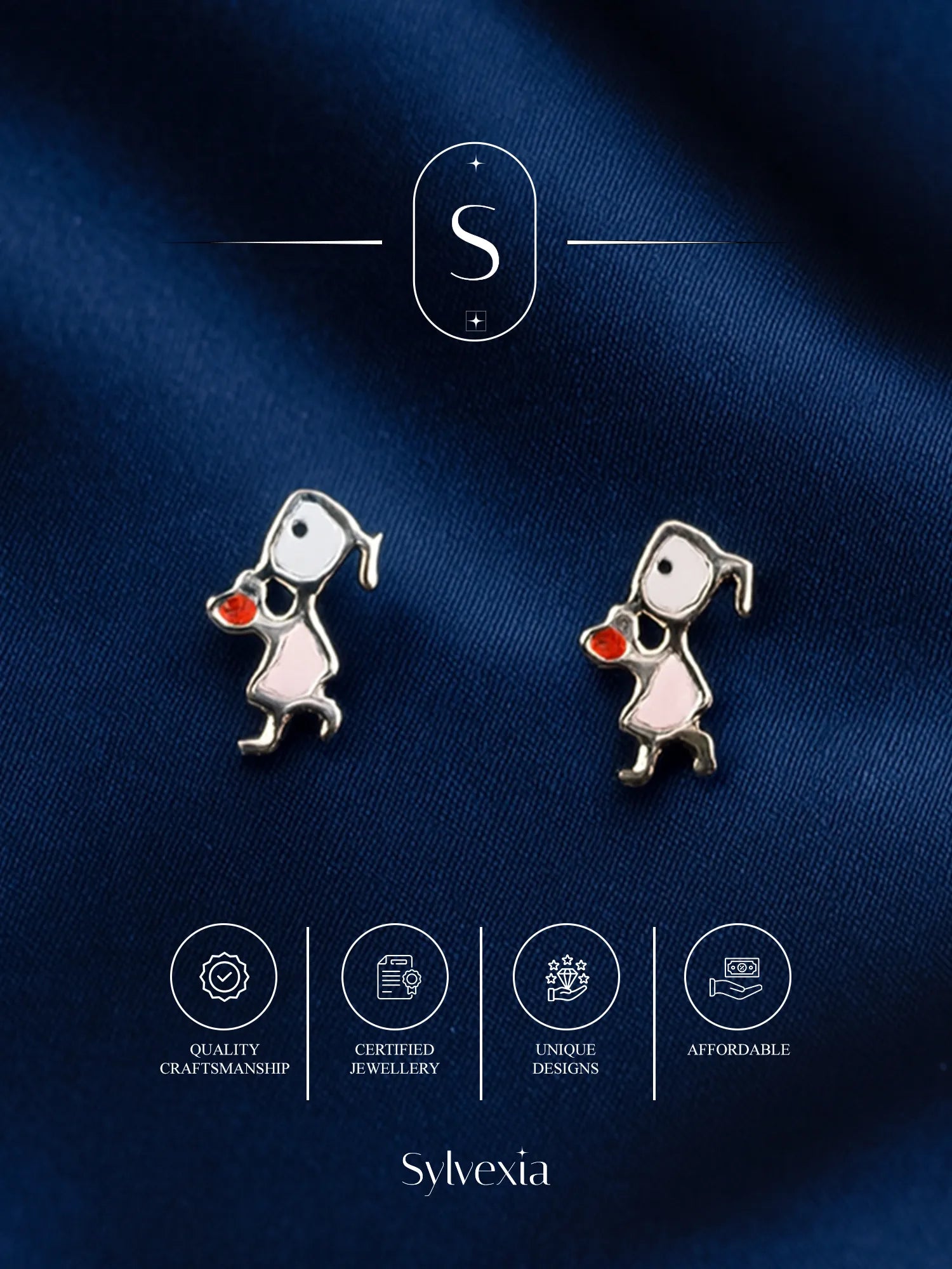Sylvexia Whimsical Cartoon Girl Stud Earrings