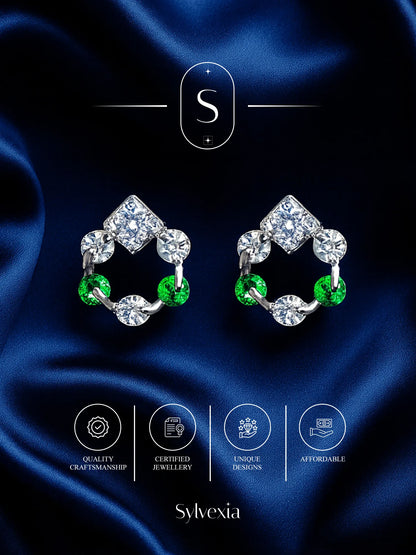 Sylvexia Regal Spark Drop Earrings