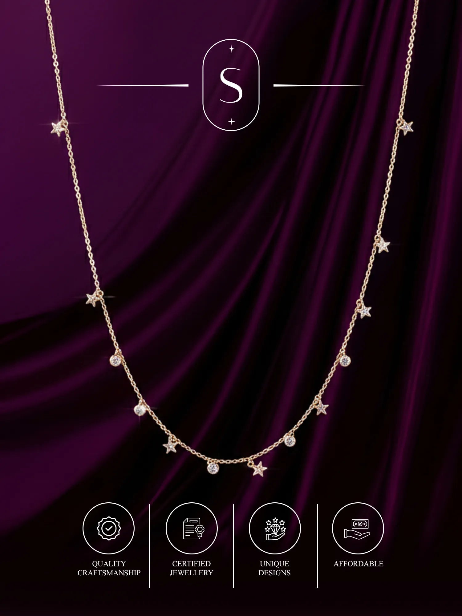 Silver Star Charm Princess Necklace