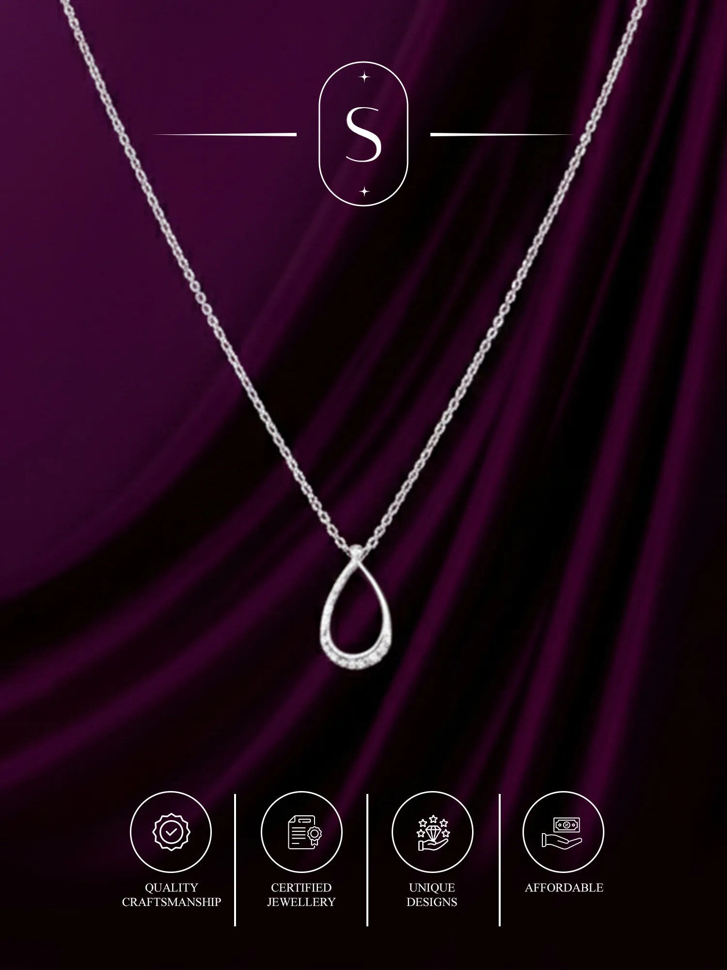 Sterling Silver Teardrop Pendant Necklace