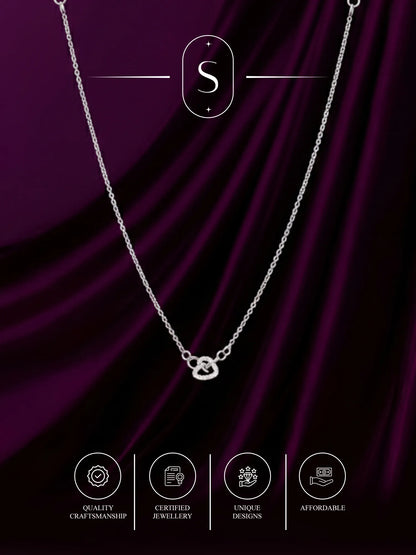 Silver Heart Pendant Princess Necklace