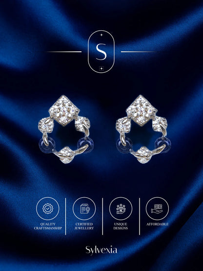 Sylvexia Regal Spark Drop Earrings