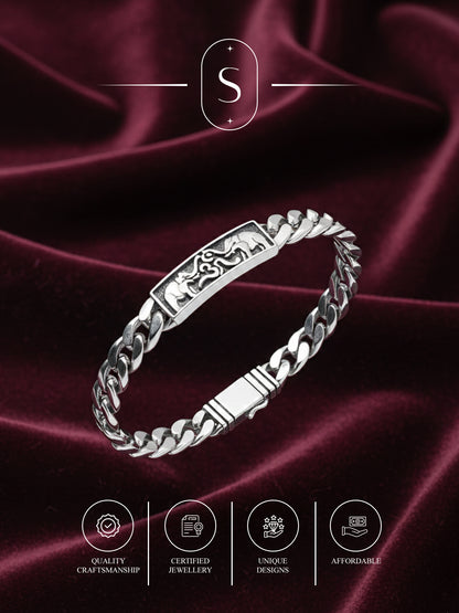 925 Sterling Silver Cuban Link Bracelet for Men Chain Design