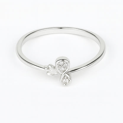 925 sterling silver infinity knot ring with sparkling stones for women