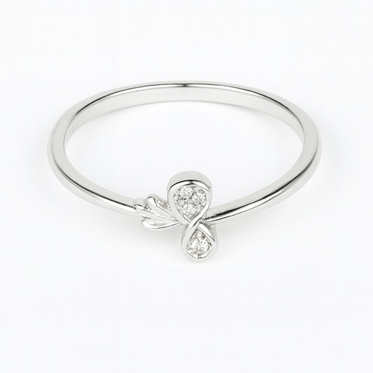 925 sterling silver infinity knot ring with sparkling stones for women