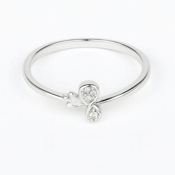 925 sterling silver infinity knot ring with sparkling stones for women